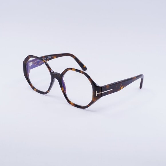 Tom Ford FT5967-B 052 Eyeglasses Havana 53mm Geometric Frame - Picture 1 of 9